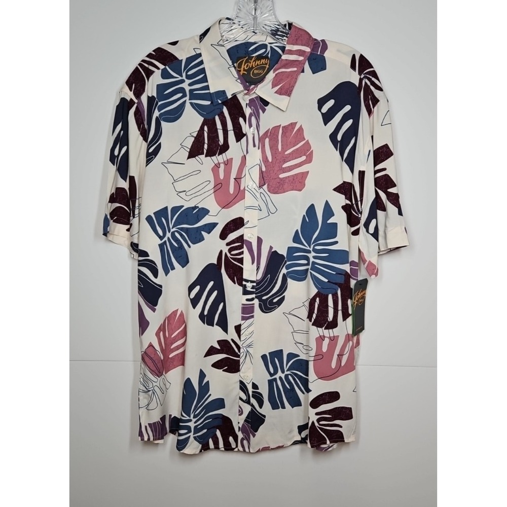 Johnny Bigg Men's Tropical Short Sleeve Button Up Shirt Size Large NWT